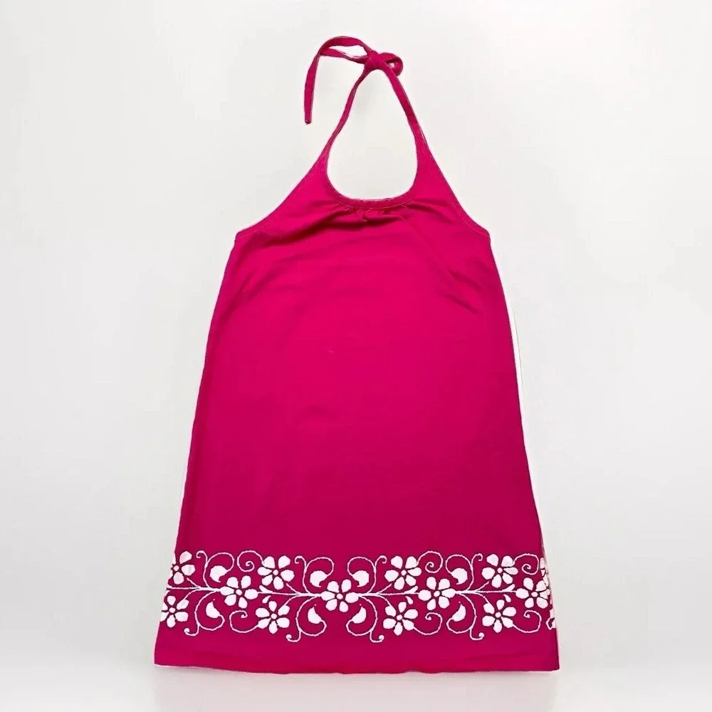 Hanna Andersson Kids Fuchsia Floral Halter Dress Size‎ 120